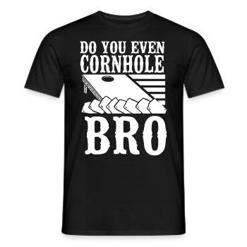 Joueur de sac de haricots de l’équipe Cornhole - T-shirt homme - noir - Devant - AI Model Male 178 light (178cm)