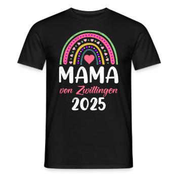 MOM OF TWINS 2025 Expectant Twin Mom - Men's T-Shirt - black - Front - AI Model Male 178 light (178cm)