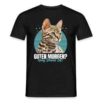 Chats Bengal BONJOUR ? GLACE TRÈS MINCE - T-shirt homme - noir - Devant - AI Model Male 178 light (178cm)