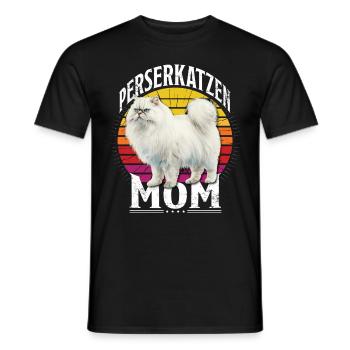 Katzenmama PERSERKATZEN MOM Persian Cat Mama - Männer T-Shirt - Schwarz - Vorne - AI Model Male 178 light (178cm)