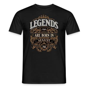 1968 Août Né Anniversaire Année de naissance - T-shirt homme - noir - Devant - AI Model Male 178 light (178cm)