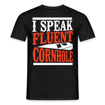 Joueur de sac de haricots de l’équipe Cornhole - T-shirt homme - noir - Devant - AI Model Male 178 light (178cm)