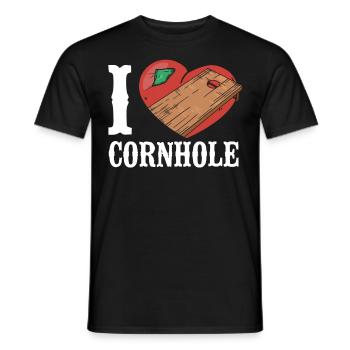 Joueur de sac de haricots de l’équipe Cornhole - T-shirt homme - noir - Devant - AI Model Male 178 light (178cm)