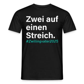 Zwillingspapa ZWEI AUF EINEN STREICH ZWILLINGVATER - Männer T-Shirt - Schwarz - Vorne - AI Model Male 178 light (178cm)