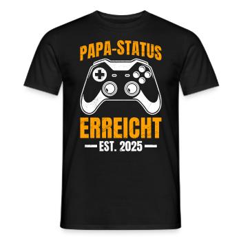 DAD STATUS REACHED EST. 2025 PlayerDad Becoming - Men's T-Shirt - black - Front - AI Model Male 178 light (178cm)