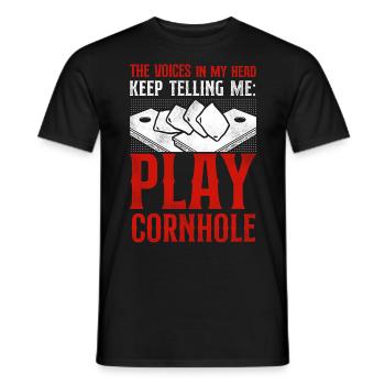 Cornhole Team Bean Bag Player - Men's T-Shirt - black - Front - AI Model Male 178 light (178cm)