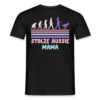 Dog Mom PROUD AUSSIE MOM Australian Shepherd - Men's T-Shirt - black - Front - AI Model Male 178 light (178cm)