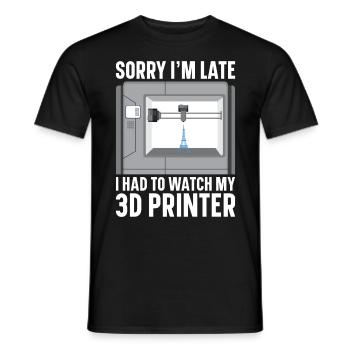 Filament d’imprimante 3D Impression 3D Impression 3D Imprimante 3D - T-shirt homme - noir - Devant - AI Model Male 178 light (178cm)
