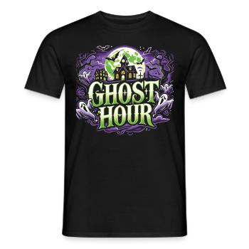 T-shirt d’Halloween mystique « Ghost Hour » - T-shirt homme - noir - Devant - AI Model Male 178 light (178cm)