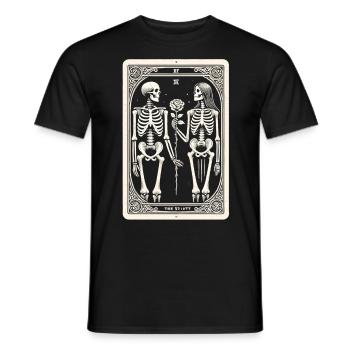 T-shirt squelette de tarot pour les fans d’Halloween - T-shirt homme - noir - Devant - AI Model Male 178 light (178cm)