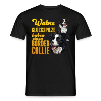Propriétaires de chiens LES VRAIES PERSONNES CHANCEUSES ONT UNE FRONTIÈRE - T-shirt homme - noir - Devant - AI Model Male 178 light (178cm)