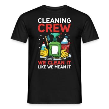 Équipe de nettoyage - T-shirt homme - noir - Devant - AI Model Male 178 light (178cm)