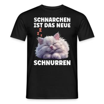 Perserkatze SCHNARCHEN IST DAS NEUE SCHNURREN - Männer T-Shirt - Schwarz - Vorne - AI Model Male 178 light (178cm)