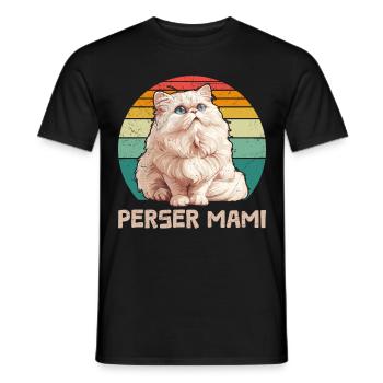 PERSIAN MAMI Persian Cats Owner Persian Mama - Men's T-Shirt - black - Front - AI Model Male 178 light (178cm)