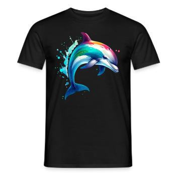 Delfin - Männer T-Shirt - Schwarz - Vorne - AI Model Male 178 light (178cm)