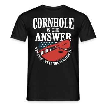 Cornhole Team Bean Bag Player - Men's T-Shirt - black - Front - AI Model Male 178 light (178cm)