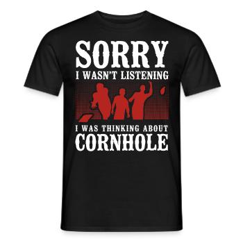 Joueur de sac de haricots de l’équipe Cornhole - T-shirt homme - noir - Devant - AI Model Male 178 light (178cm)