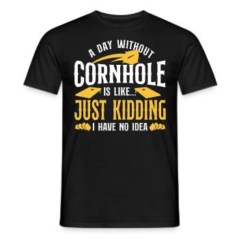 Cornhole Team Bean Bag Player - Men's T-Shirt - black - Front - AI Model Male 178 light (178cm)