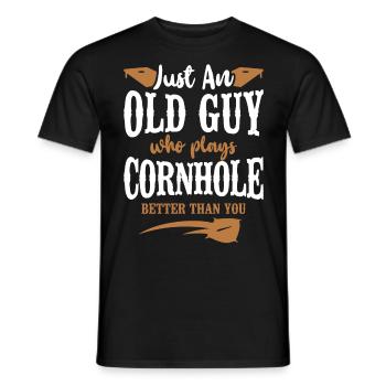 Cornhole Team Bean Bag Player - Männer T-Shirt - Schwarz - Vorne - AI Model Male 178 light (178cm)