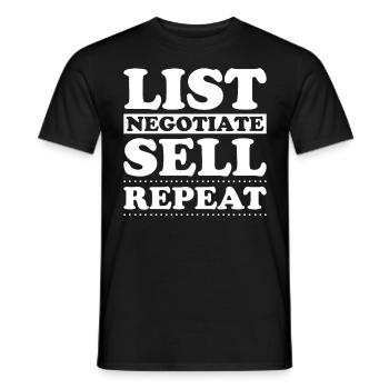 Agent immobilier Courtier immobilier Agent immobilier Agent immobilier - T-shirt homme - noir - Devant - AI Model Male 178 light (178cm)