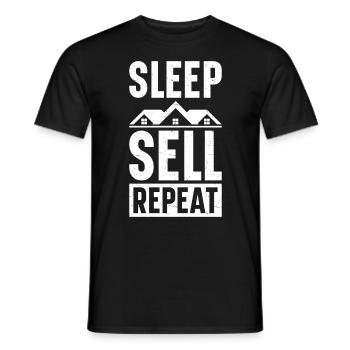 Agent immobilier Courtier immobilier Agent immobilier Agent immobilier - T-shirt homme - noir - Devant - AI Model Male 178 light (178cm)