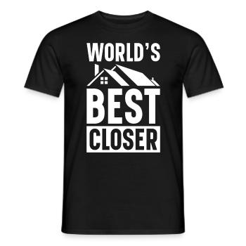 Agent immobilier Courtier immobilier Agent immobilier Agent immobilier - T-shirt homme - noir - Devant - AI Model Male 178 light (178cm)