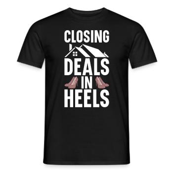 Agent immobilier Courtier immobilier Agent immobilier Agent immobilier - T-shirt homme - noir - Devant - AI Model Male 178 light (178cm)