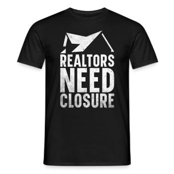 Agent immobilier Courtier immobilier Agent immobilier Agent immobilier - T-shirt homme - noir - Devant - AI Model Male 178 light (178cm)