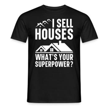 Agent immobilier Courtier immobilier Agent immobilier Agent immobilier - T-shirt homme - noir - Devant - AI Model Male 178 light (178cm)