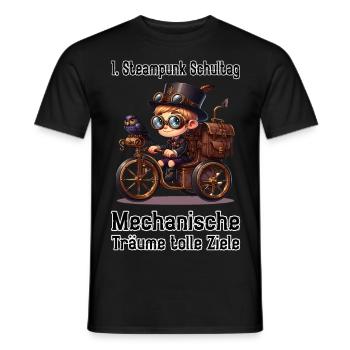 Erster Steampunk Schultag - Männer T-Shirt - Schwarz - Vorne - AI Model Male 178 light (178cm)