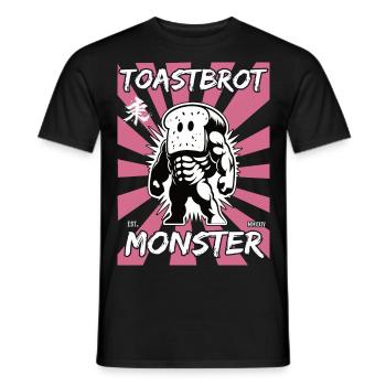 Toastbrot Monster Kaiju Design für Japan-Monster-F - Männer T-Shirt - Schwarz - Vorne - AI Model Male 178 light (178cm)