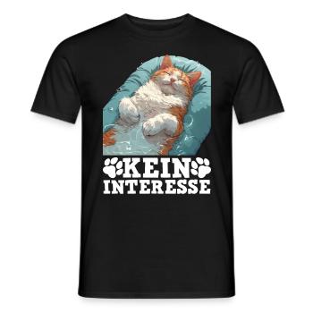 Turkish Van Lustig KEIN INTERESSE Faule Sture - Männer T-Shirt - Schwarz - Vorne - AI Model Male 178 light (178cm)