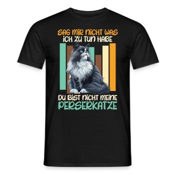 Chat Papa TU N’ES PAS MON CHAT PERSAN Drôle - T-shirt homme - noir - Devant - AI Model Male 178 light (178cm)