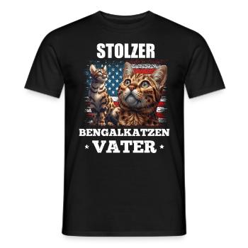 Bengalkatzen Besitzer STOLZER BENGALKATZEN - Männer T-Shirt - Schwarz - Vorne - AI Model Male 178 light (178cm)