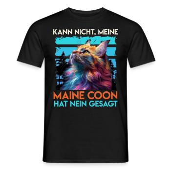 Maine Coon CAN'T MAINE COON SAYS NO - Men's T-Shirt - black - Front - AI Model Male 178 light (178cm)