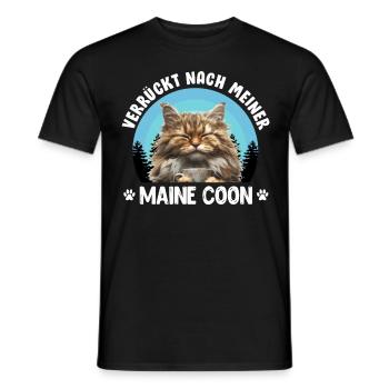 Maine Coon FOU DE MON MAINE COON - T-shirt homme - noir - Devant - AI Model Male 178 light (178cm)