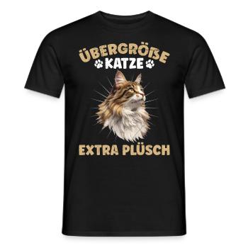 Maine Coon PLUS SIZE CAT EXTRA Plush Funny - Men's T-Shirt - black - Front - AI Model Male 178 light (178cm)