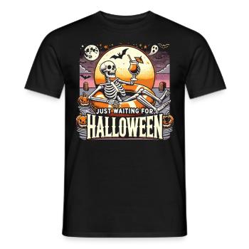 Drôle de squelette attendant halloween T-Shirt - T-shirt homme - noir - Devant - AI Model Male 178 light (178cm)