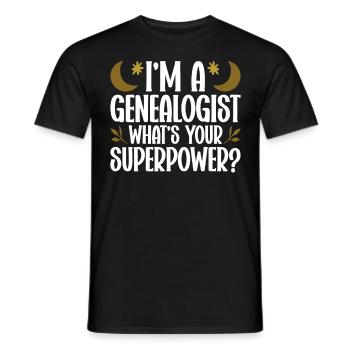 Genealogie Genealogen Ahnenforschung Ahnenforscher - Männer T-Shirt - Schwarz - Vorne - AI Model Male 178 light (178cm)