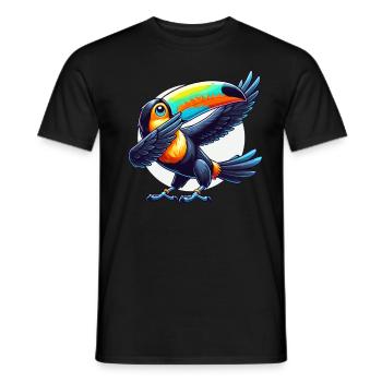 Toucan, Tropical Bird, Dabbing, Exotic - Men's T-Shirt - black - Front - AI Model Male 178 light (178cm)