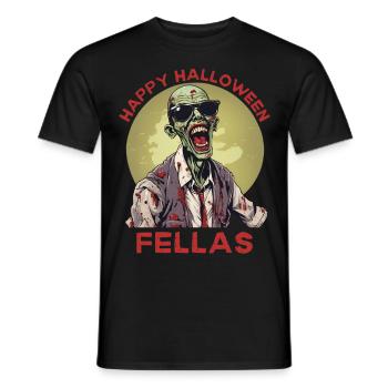 Happy Halloween Fellas Zombie - Men's T-Shirt - black - Front - AI Model Male 178 light (178cm)