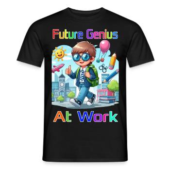 Future Genius at work - Männer T-Shirt - Schwarz - Vorne - AI Model Male 178 light (178cm)