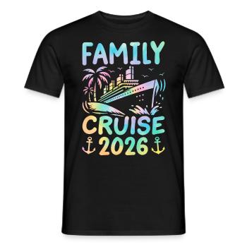 Family Cruise 2026 - Men's T-Shirt - black - Front - AI Model Male 178 light (178cm)