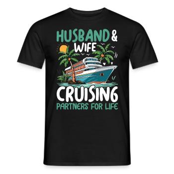 Mari et femme : partenaires de croisière pour la vie - T-shirt homme - noir - Devant - AI Model Male 178 light (178cm)
