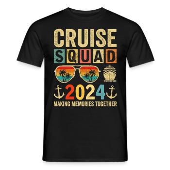 Escouade de croisière 2024 - T-shirt homme - noir - Devant - AI Model Male 178 light (178cm)