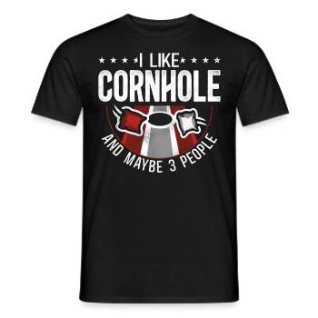 Cornhole Team Bean Bag Player - Männer T-Shirt - Schwarz - Vorne - AI Model Male 178 light (178cm)