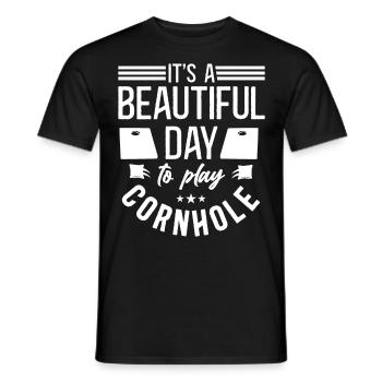 Cornhole Team Bean Bag Player - Men's T-Shirt - black - Front - AI Model Male 178 light (178cm)