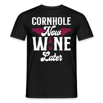 Joueur de sac de haricots de l’équipe Cornhole - T-shirt homme - noir - Devant - AI Model Male 178 light (178cm)
