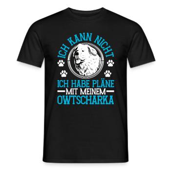 Ovcharka Plans with Caucasian Ovcharka - Men's T-Shirt - black - Front - AI Model Male 178 light (178cm)