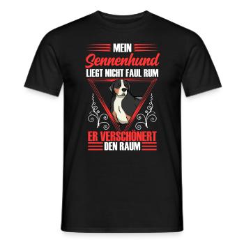 Mountain Dog beautifies space Swiss Mountain Dog - Men's T-Shirt - black - Front - AI Model Male 178 light (178cm)